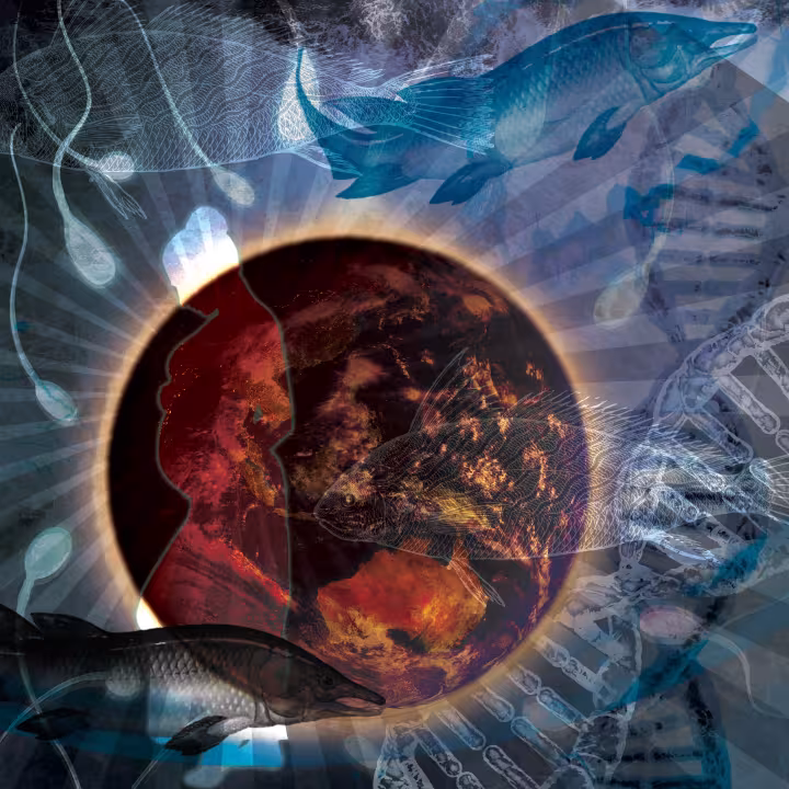 "The Panspermic Abiogenesis of Gaia" PS Perkins 2019 (digital collage)